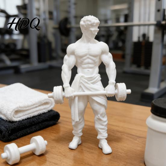 Iron Master Statue 3D Printed Muscle Man Ornament Fitness-Themed Sculpture for Bodybuilders