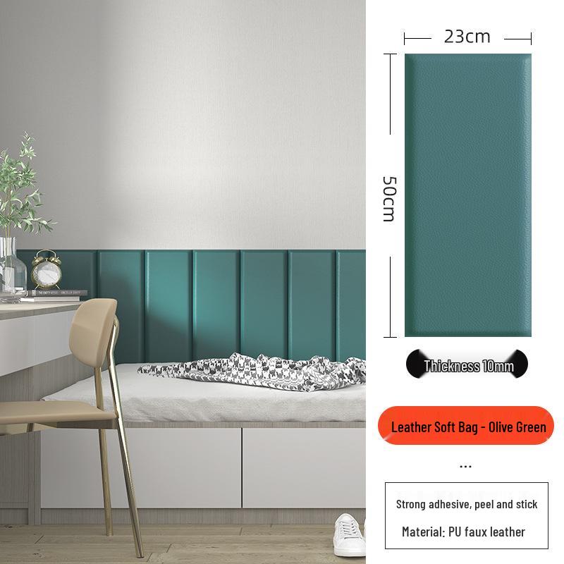 Self-adhesive Linen Upholstery Wall Sticker Cushion: Child-Safe Bedside Headboard and Tatami Surround