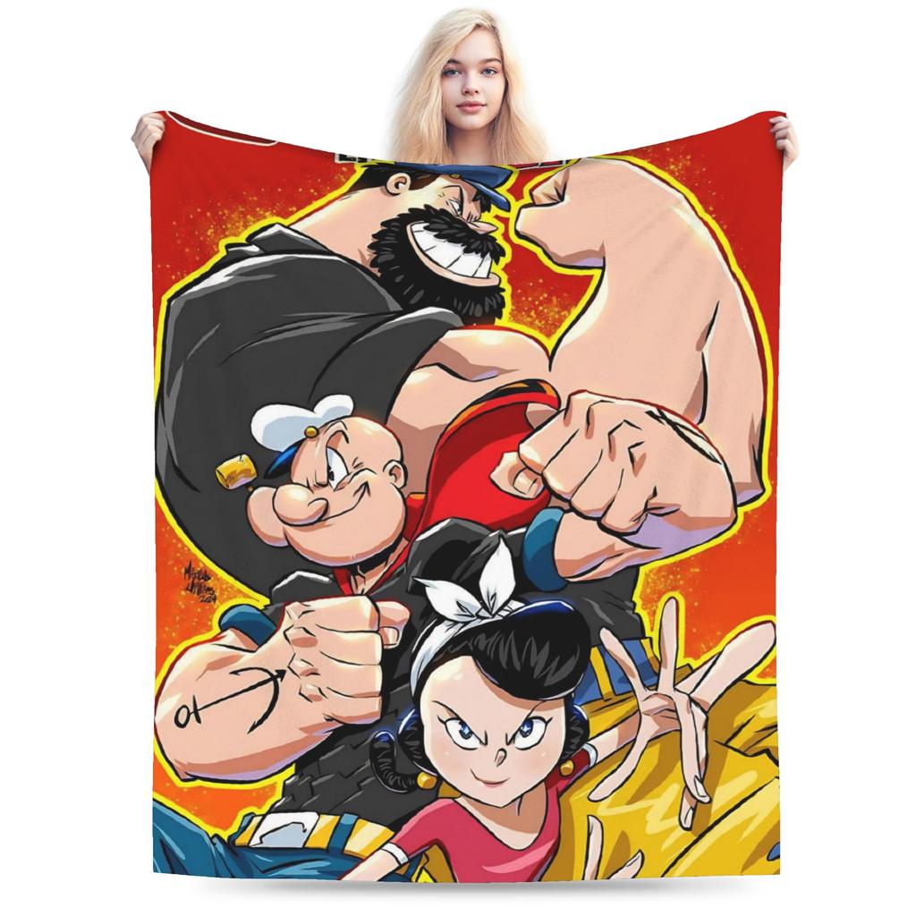 Popeye Blanket Fleece Relax Super Soft Throw Blankets for Home Quilt