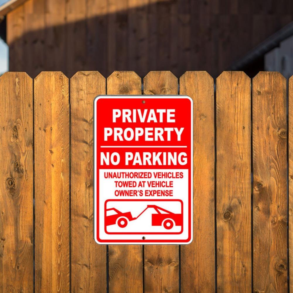 Private Property No Parking Sign - Vehicles Will Be Towed