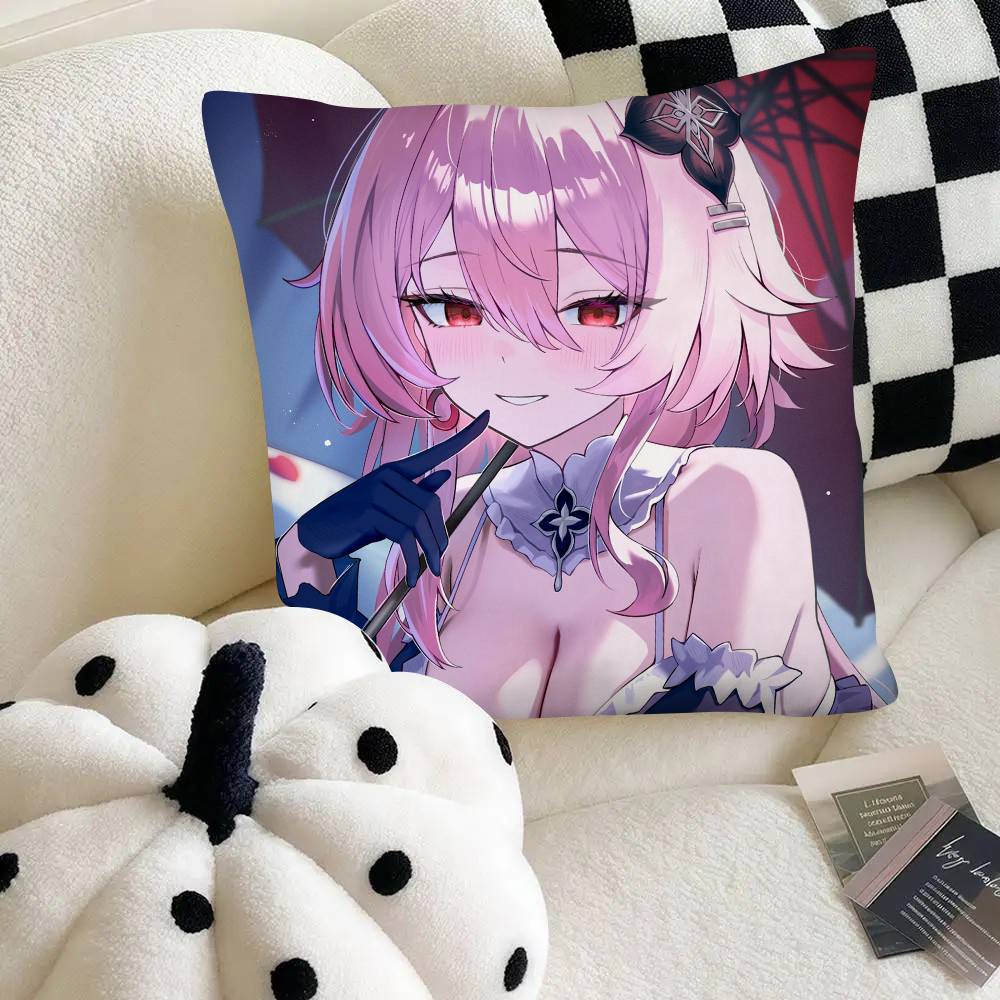 Evernight Niedliches Mädchen Honkai Star Rail Kissenbezug Quadratisches Kissen Schlafzimmer Sofa Freizeit Komfort Kissen Auto Heimdekoration