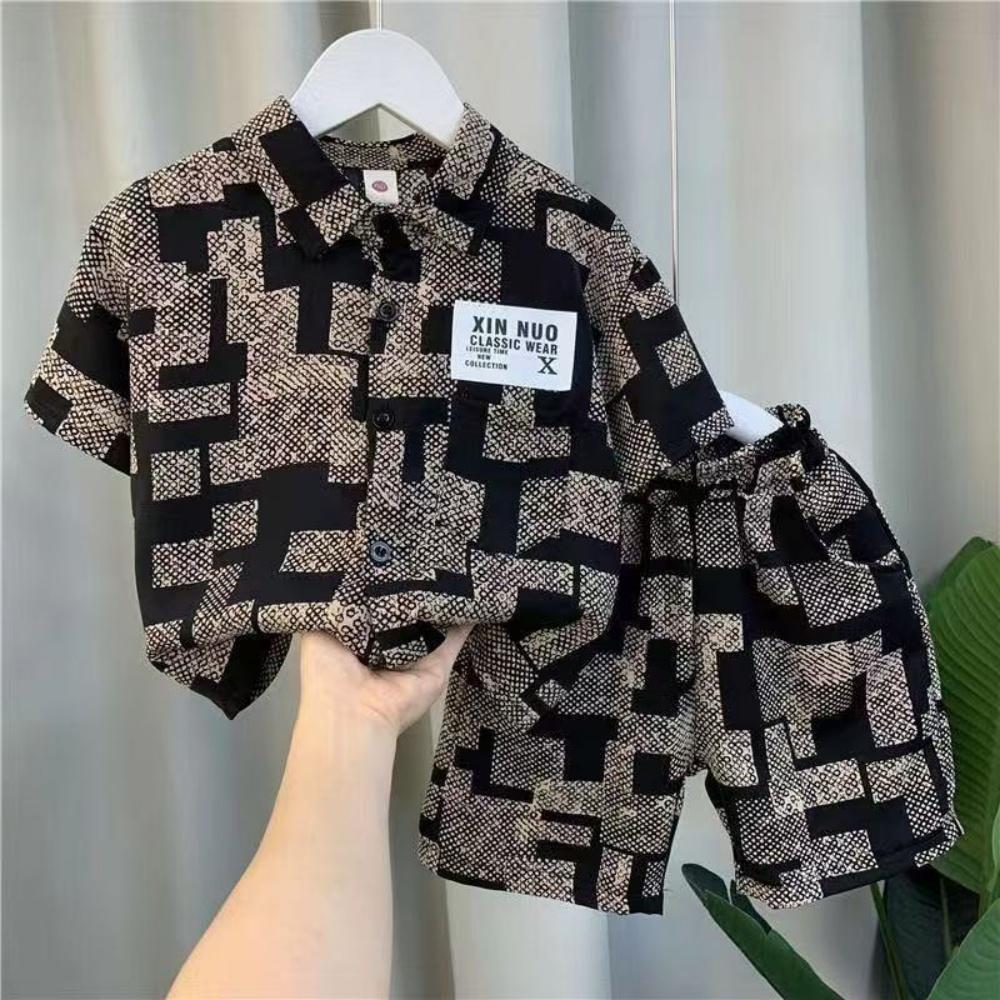 Children's Set Children's Top and Bottom Clothes Set Two Pieces Summer Outfit for Kids Boys Loungewear Outfit