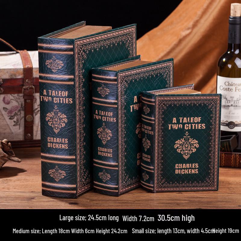 Scaffale per Libri in Legno Retrò Europeo: Ornamenti Vintage e Scatola Decorativa per Libreria