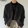 INCERUN Oversized Men Long Sleeve Knitted Open Front Cardigan