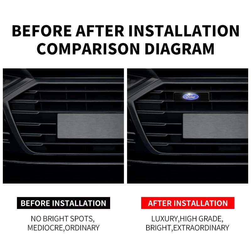 Car Wind Power Daytime Running Light LED Front Center Net Auxiliary Light For Ford ST FOCUS 2 3 Mondeo Fiesta Kuga MK2 MK3 MK4