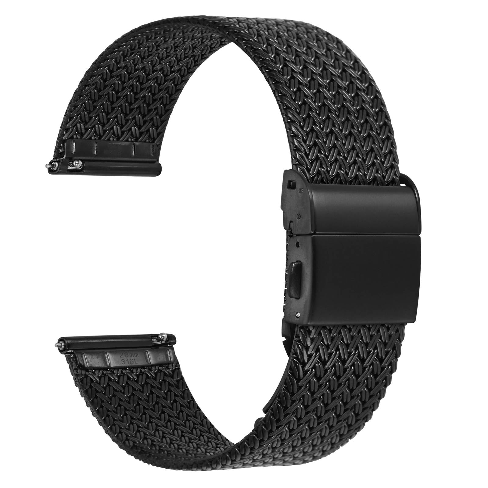 

[WOCCI] Elite Metal Watch Strap 22mm Watch Band 322L Stainless Steel Quick Release Black