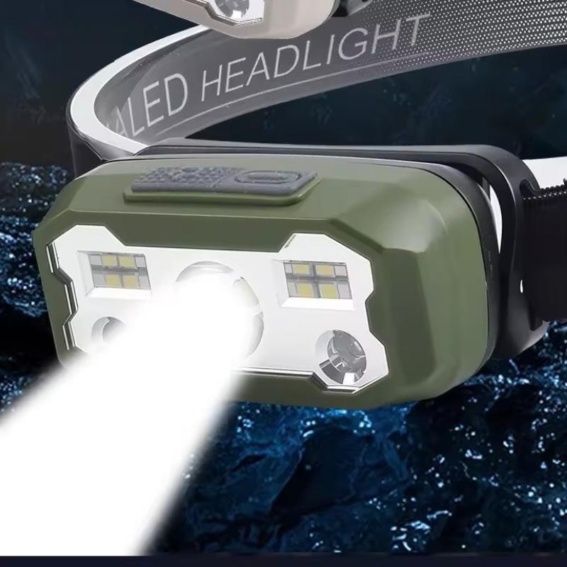 Dual-Source Induction Headlamp Super Bright Night Fishing Light Specialized Head-Worn Outdoor Mountain Climbing Mini Flashlight