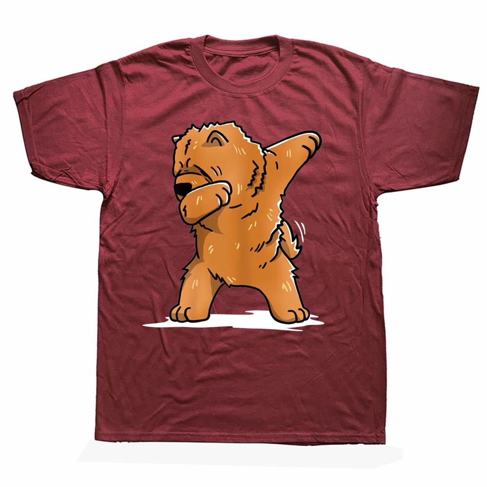 Dabbing Chow Chow Dab Dance Dog T Shirts Graphic Cotton Streetwear Short Sleeve Birthday Gifts Vintage Style Tshirt UnisexF