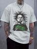Trendy Hip-Hop Cash-Holding Youth Print Round Neck Short-Sleeve T-shirt