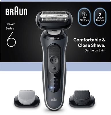 Elektrisk rakapparat BRAUN Series 6 - Svart - Batteritid 60 minuter - Snabb laddning 5 minuter