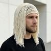 Pasamontañas Mujer Hombre Sombrero Tejido a Mano Retro Creativo Sombrero Peluca con Borlas Peluca Reggae Rastas Fiesta Divertida