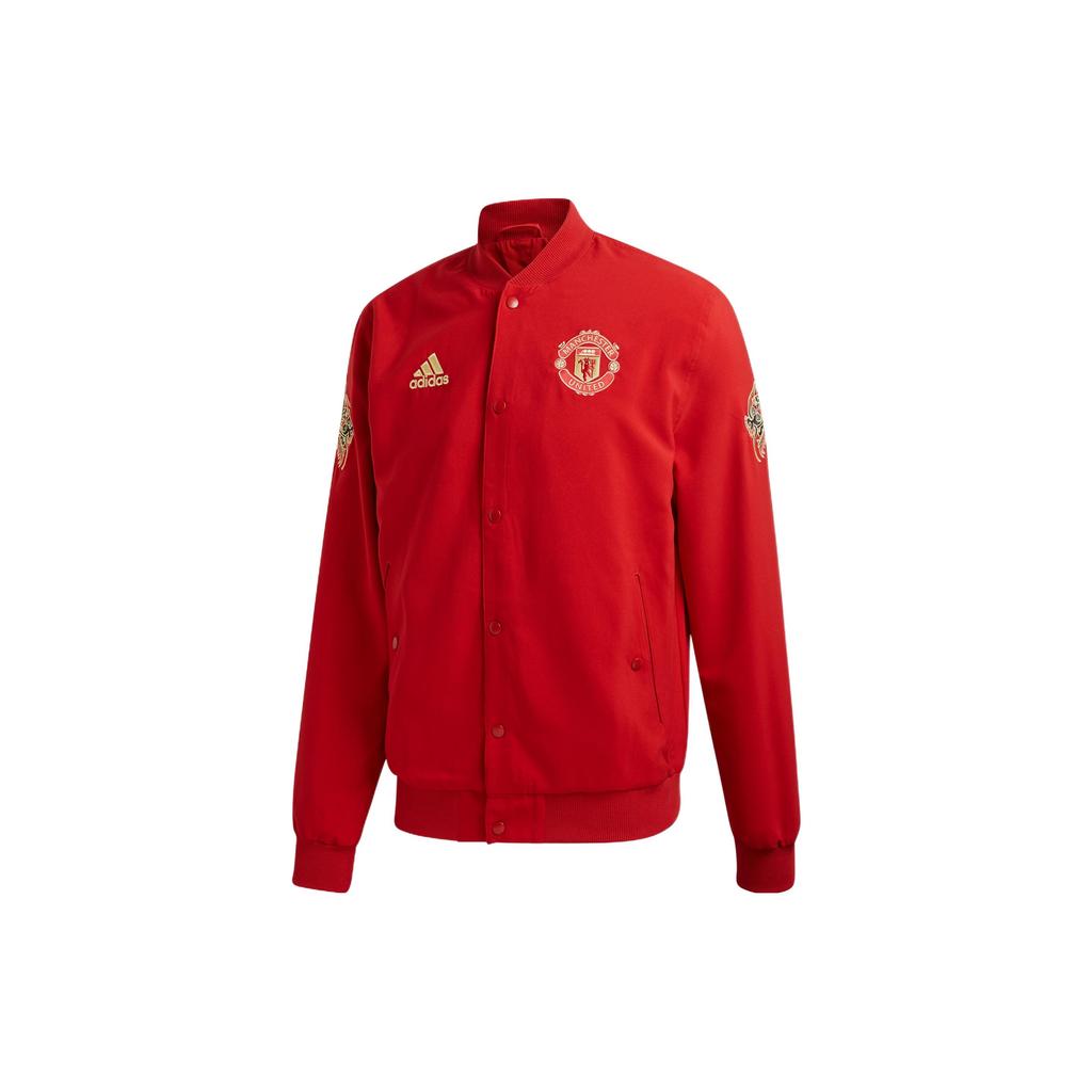 Adidas MUFC Jackets Men's Red Baseball Collar Moderate Other GD4386