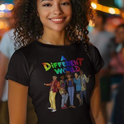 A Different World T-shirt TV Sitcom Animated Cast Ultra Soft Premium Tee XS-2XL Unisex T-Shirt