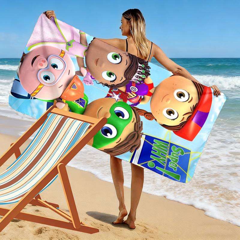 Super Why! Anime 2D Flat Print Beach Towel, Large Soft Quick Dry Towel for Beach Camping SwimmingXSTJ0915263