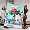 Personalized Custom Name Blanket - Pokémon Bulbasaur Print Design,Blanket for Sofa,Bed,Travel,Camping - Soft and Warm, Great Gift