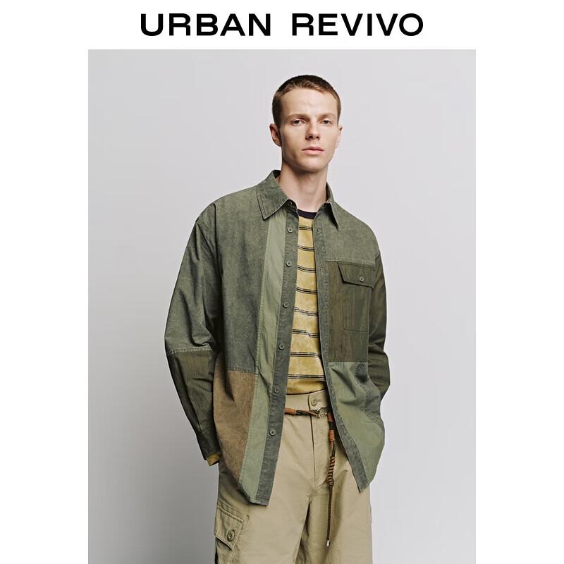 

Men s Amber Glow Color-Block Long-Sleeve Button-Up Shirt XS