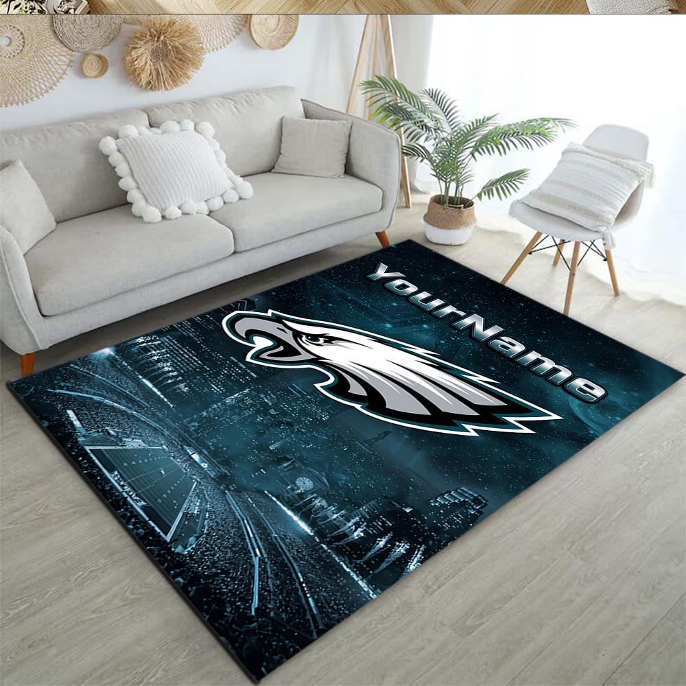 Philadelphia Eagles Customized Name Carpet Design For Game Room Dormitory Dining Room Balcony Antislip Rug Anime Office Decor