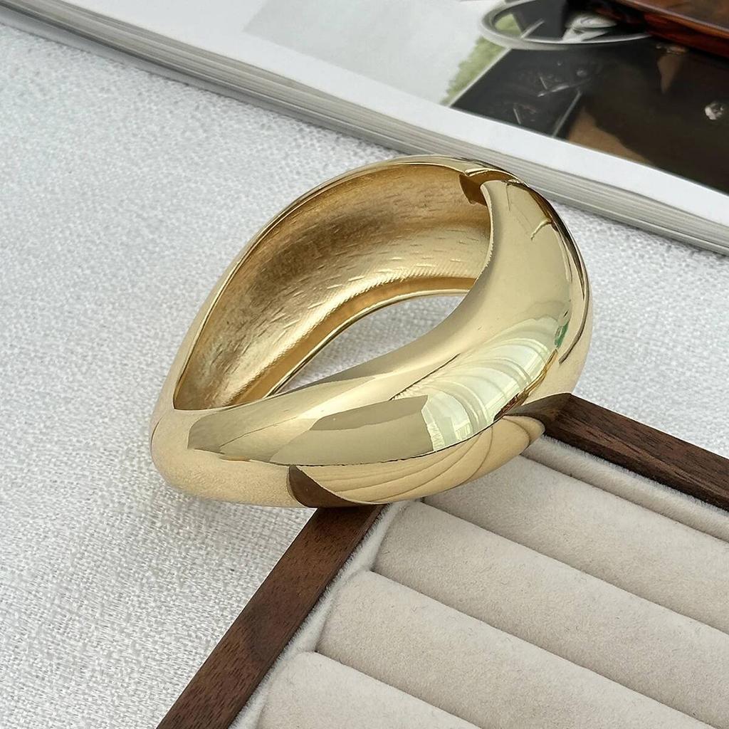 Ingemark Vintage Irregular Resin Acrylic Wide Bracelet Women New Fashion Geometric Stackable Chunky Bangle Bracelet Jewelry New