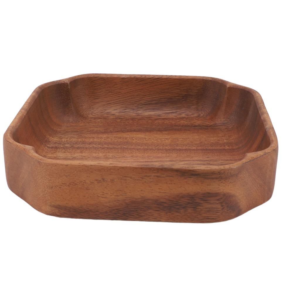 Square Shallow Salad Bowl Wooden Salad Container Lightweight Fruit Tray Home