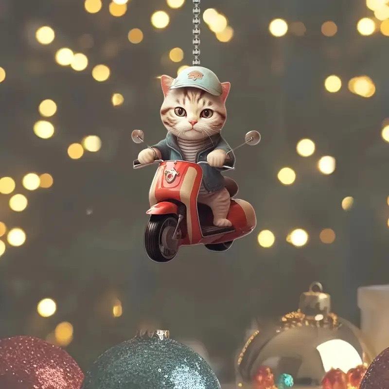 Автомобильное зеркало заднего вида 3D кошка подвесной кулон форма животных украшения рюкзак аксессуары Креатив украшает декоративный декор для автомобиля