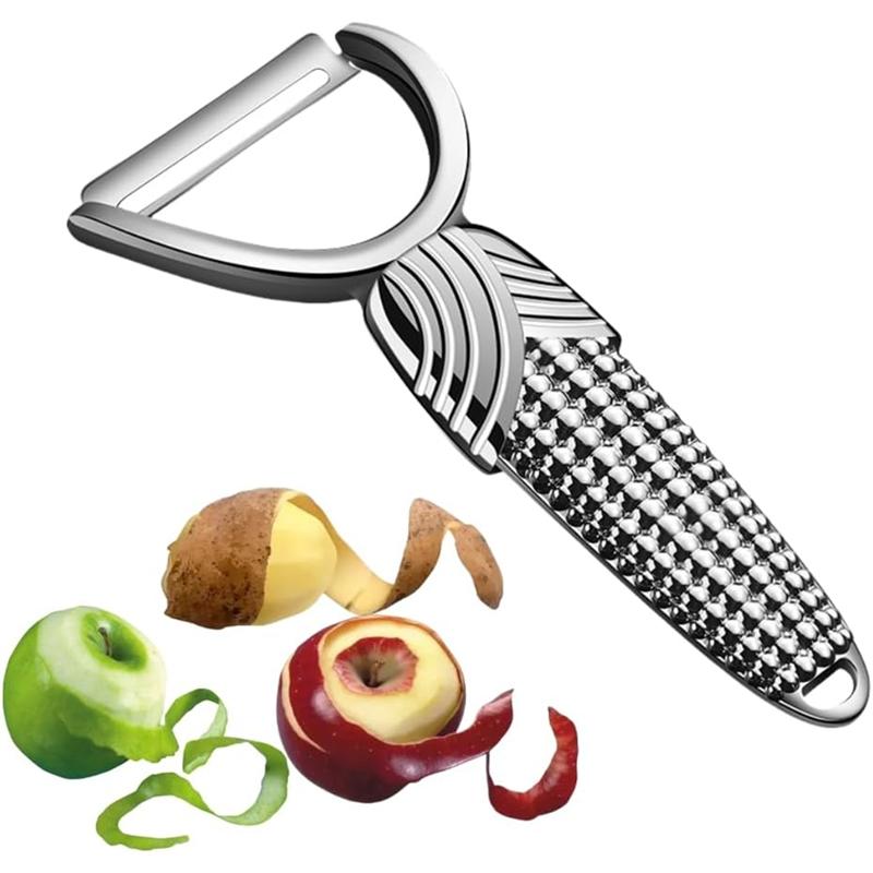 Stainless Steel Blade Swivel Vegetable Peeler-Widened Handle For Efficient For Veggies, Fruit-Potato, Carrot -Silver