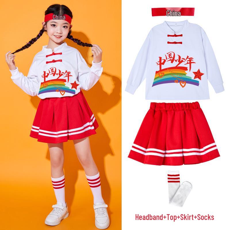 Children's Chinese-Style Cheerleading Costume for Kindergarten and Primary School Performances