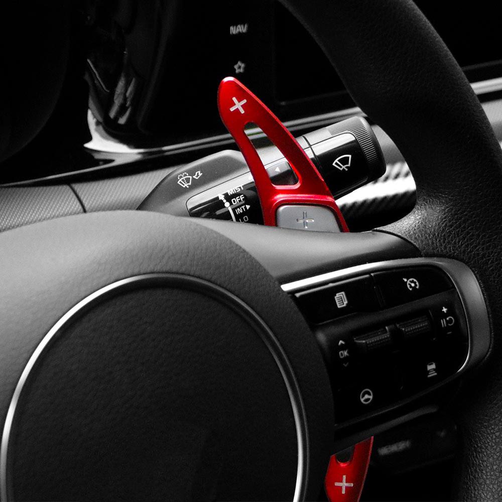For KIA K5 2026-2026 Car Tuning Aluminum Alloy Real Carbon Fiber Steering Wheel Shifter Paddle Cover Trim Accessories