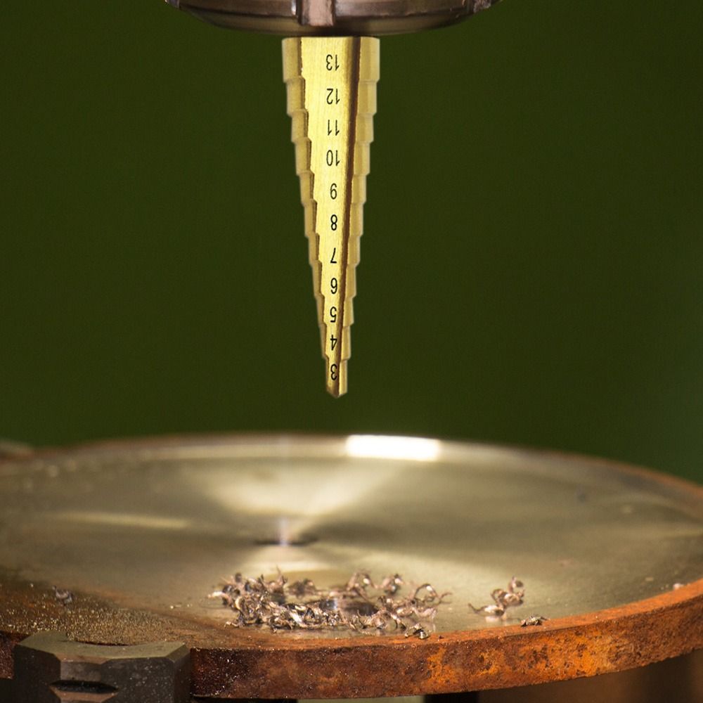 Durable Hexagon Shank Hole Opener Twists Bit Step Drill Gold Pagoda Drill Ladder Drill