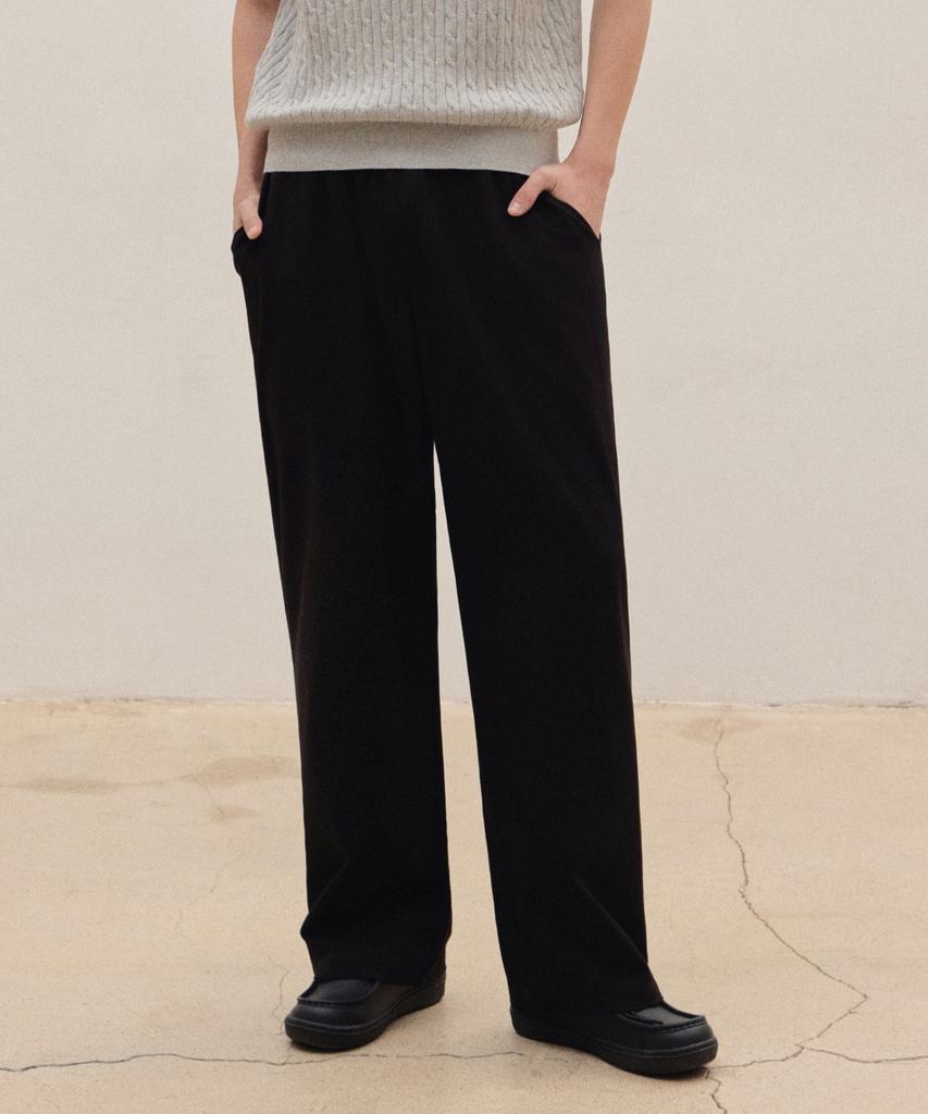 AGOD Wide Banding Slacks [Black]