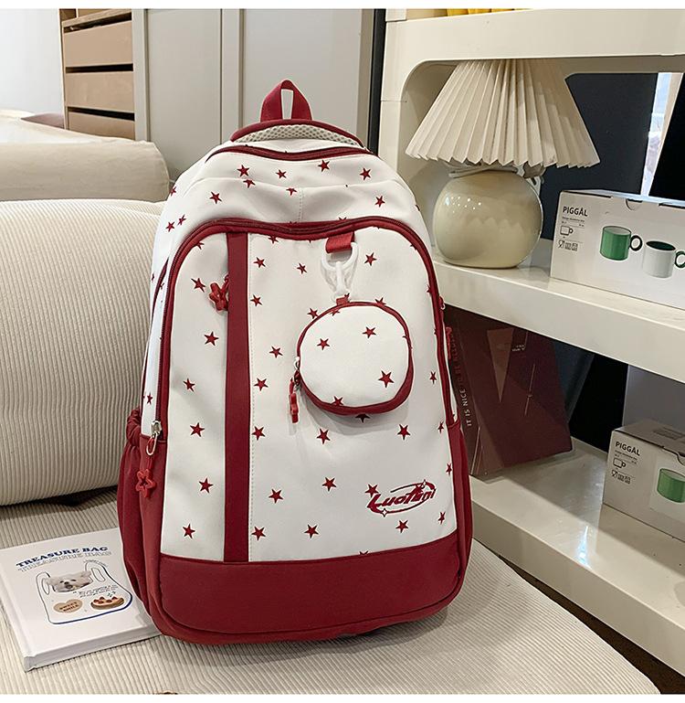 Schoolbag Korean new cute backpack versatile fresh ins lightweight large-capacity backpack star college student first school bag