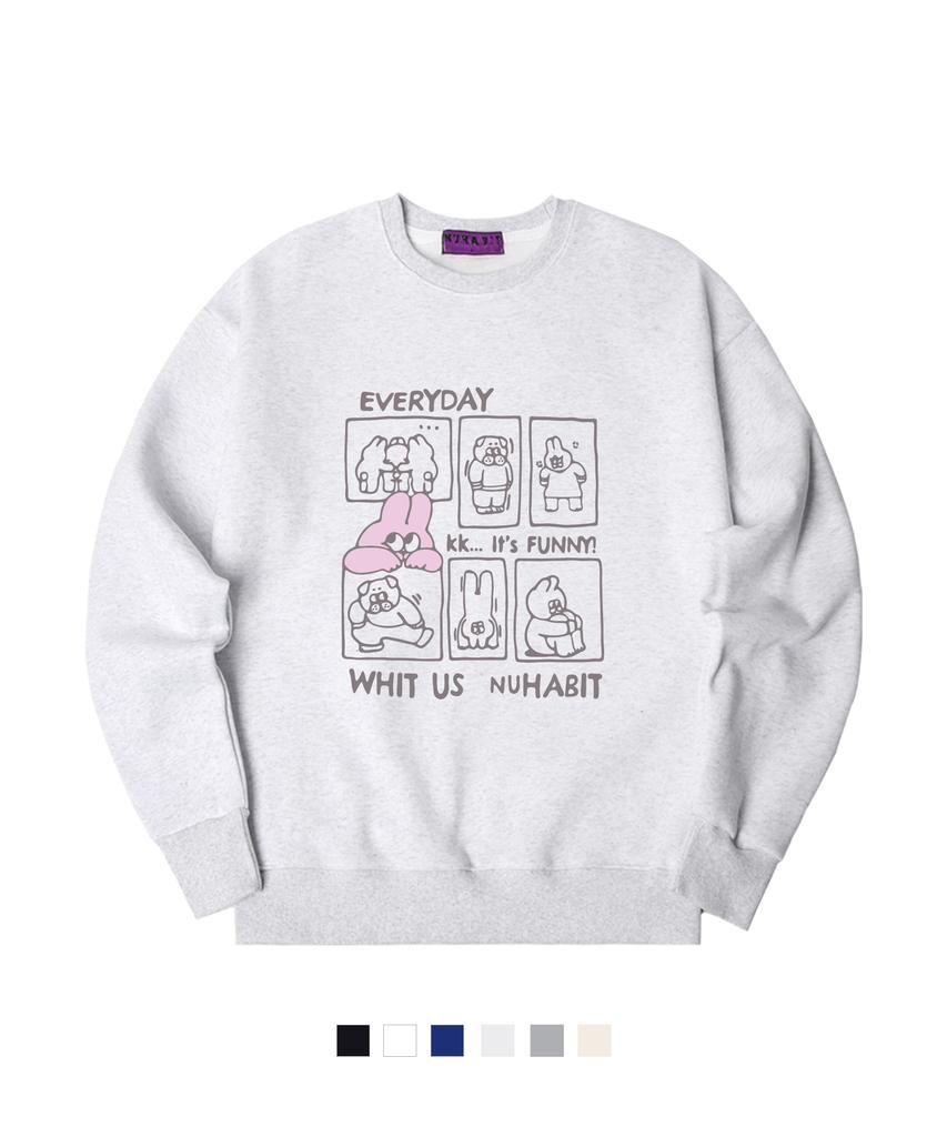 NUHABIT N/H Everyday Oversized Fleece-Lined Sweatshirt (Gom4-5Nh1349)