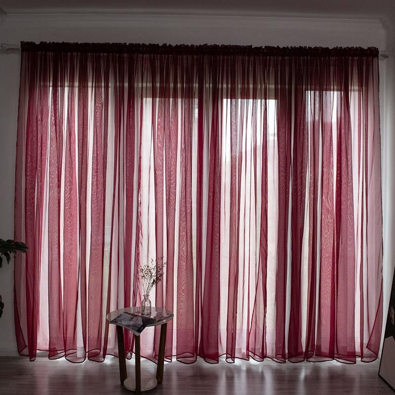 Home Window Screen Curtain Tulle Multi-color Sheer Curtains for Living Room Hotel Beauty Salon Window Privacy Screening Decor