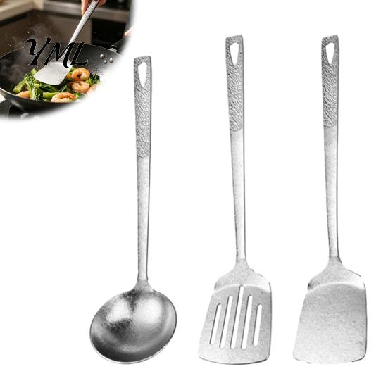 Safe Kitchen Cooking Tool Pure Titanium Frying Spatula/Leak Spatula/Soup Spoon, Non-stick Lightweight Heat Resistant Kitchenware Utensil, Portable