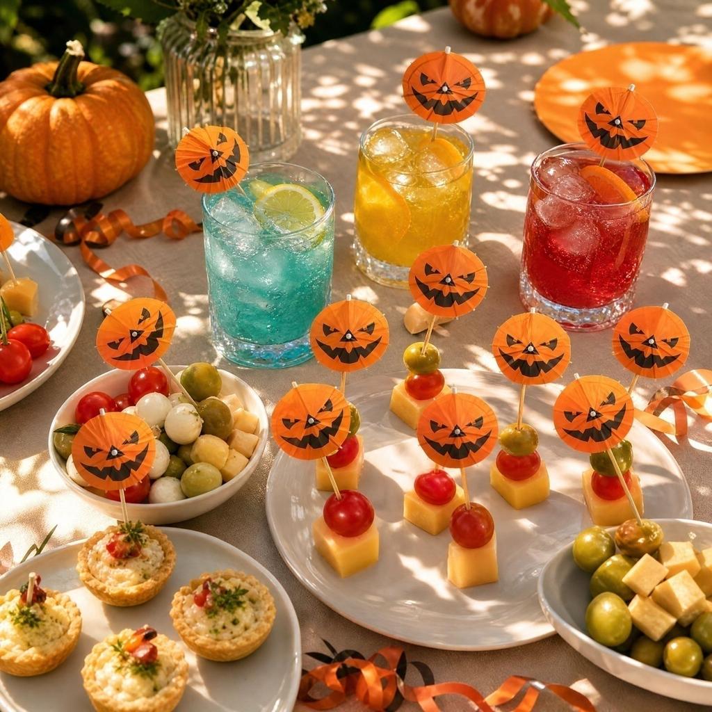 Cocktail Umbrellas 100 Count - Drink Umbrellas for Party Decorations, Appetizers, Drinks, Pool Party Supplies, Summer and Halloween