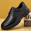 Fashion Men's New Fashionable and Simple Business Leather Shoes Men's Trendy Lace Up Styles Middle-aged Elderly Soft Soled Dad Shoes