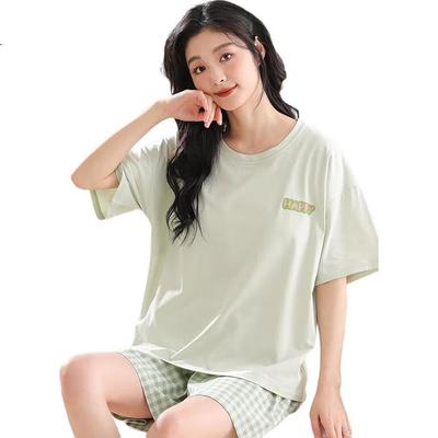 Zaishuo Modal Pajamas for Women, Summer Comfortable with Chest Pads, Pullover Short-Sleeve Shorts, Sweet And Wearable Outside, Home Loungewear Set