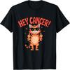 Funny Hey Cancer Cat Middle Fingers T-Shirt