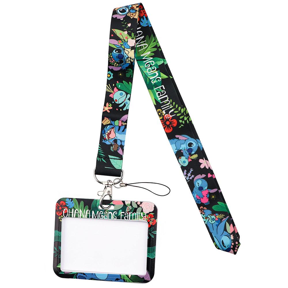 Cute Planet Plushie ID Card Holder with Slide Case & Lanyard for Phone and Access Cards