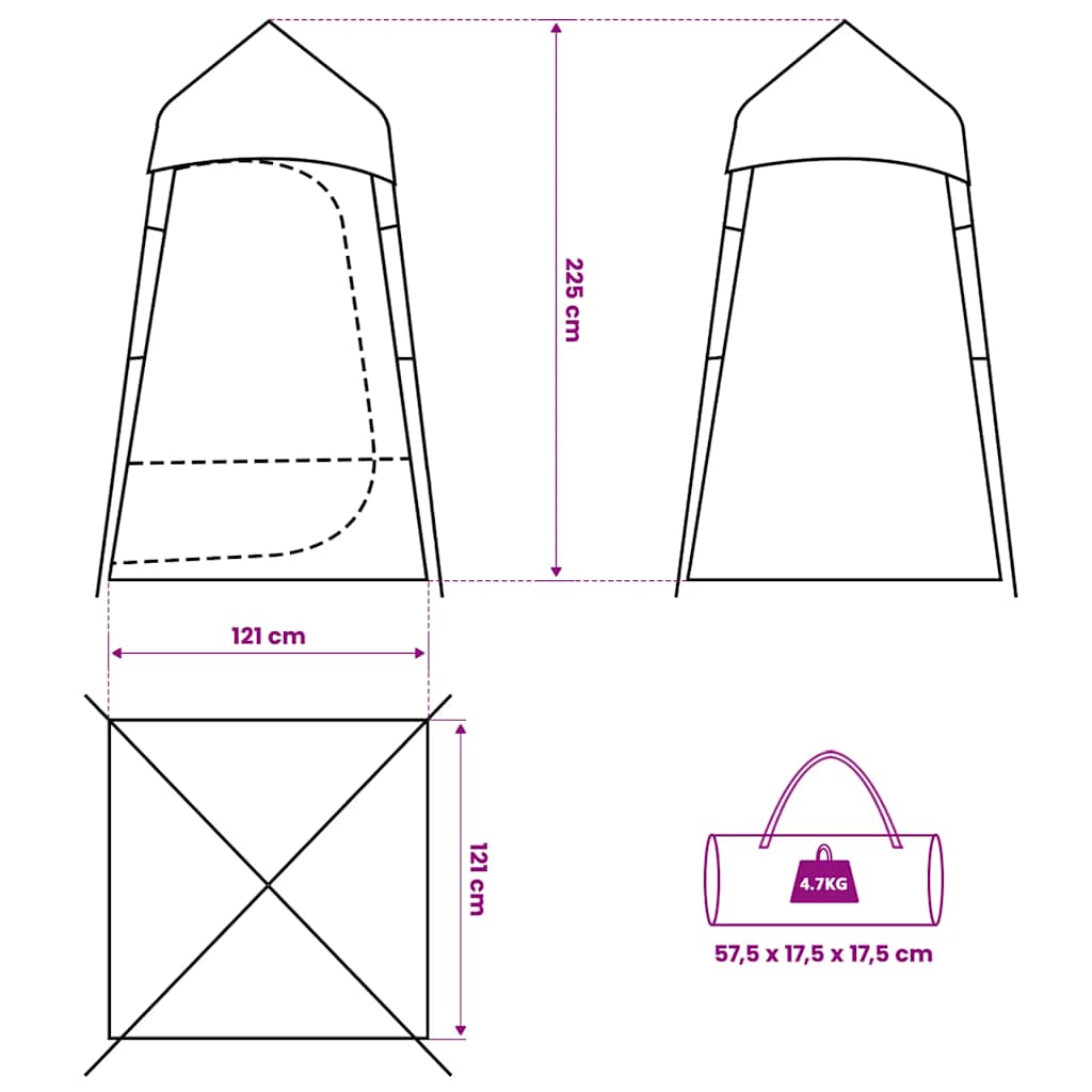 Portable Toilet Tent Blue Waterproof