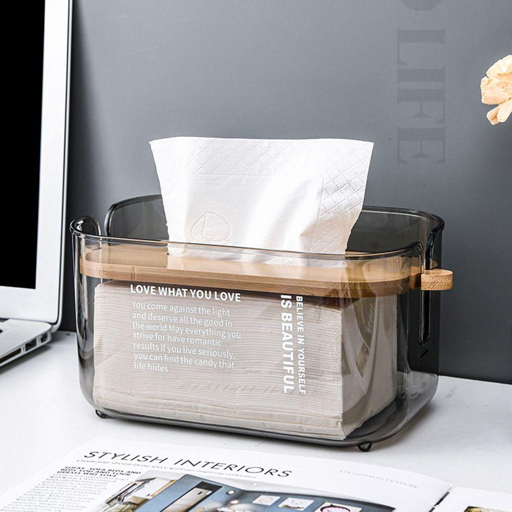 Waterproof Transparent Tissue Box Adjustable Facial Tissue Holder  Home Living Room