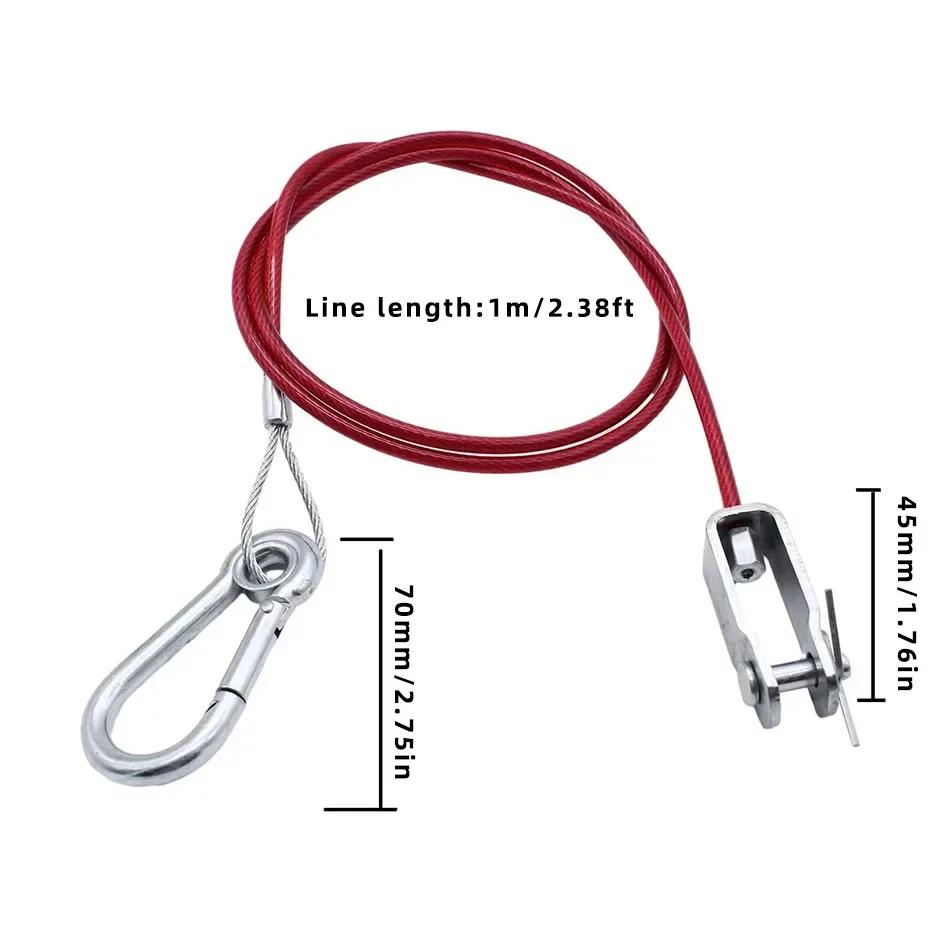 Heavy Duty Durable Stainless Steel Caravan Trailer Breakaway Rope Brake Cable Safety Wire Braked Hitch Accessories Parts Kit.