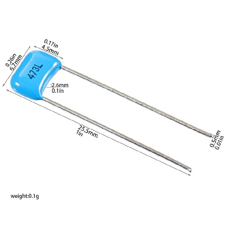 Pack of 10 Premium Capacitors 473L with Two Metal Pins Easy Installation for Guitar Sound Output Quality Enhancement