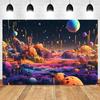 Happy Birthday Party Decor  Outer Space Photography Background Custom Astronaut Rocket Galaxy Planet Photo Kids Gift Baby Shower