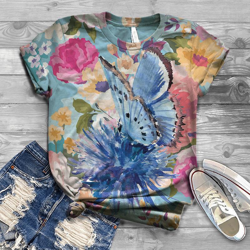 Mode Totenkopf Aufdruck Damen T-Shirt Sommer Kurzarm Freizeit T-Shirt Top Y2k Große Größen Damenbekleidung