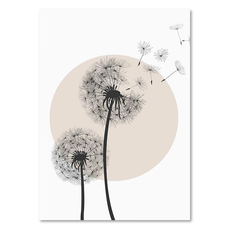 Dandelion Reed Flower Plants Leaves Canvas Wall Art Painting Abstract Nordic Posters And Prints Wall Pictures For Living Room