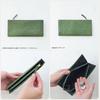 AW Men's Slim Long Wallet, Genuine Leather, Large Capacity, AP-007 (Green)