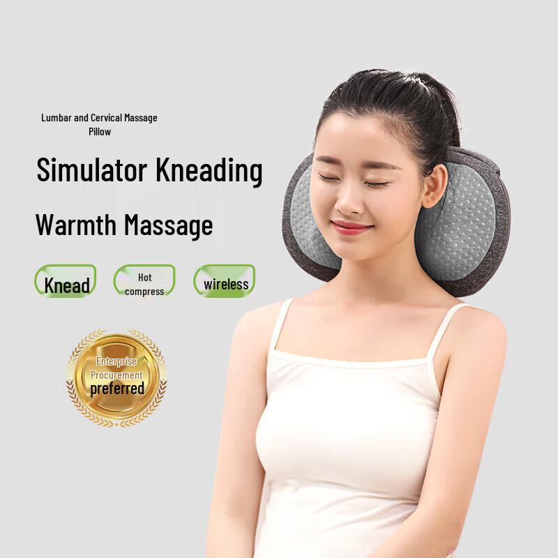 LERAVAN Wireless Kneading Massage Pillow for Neck & Lumbar