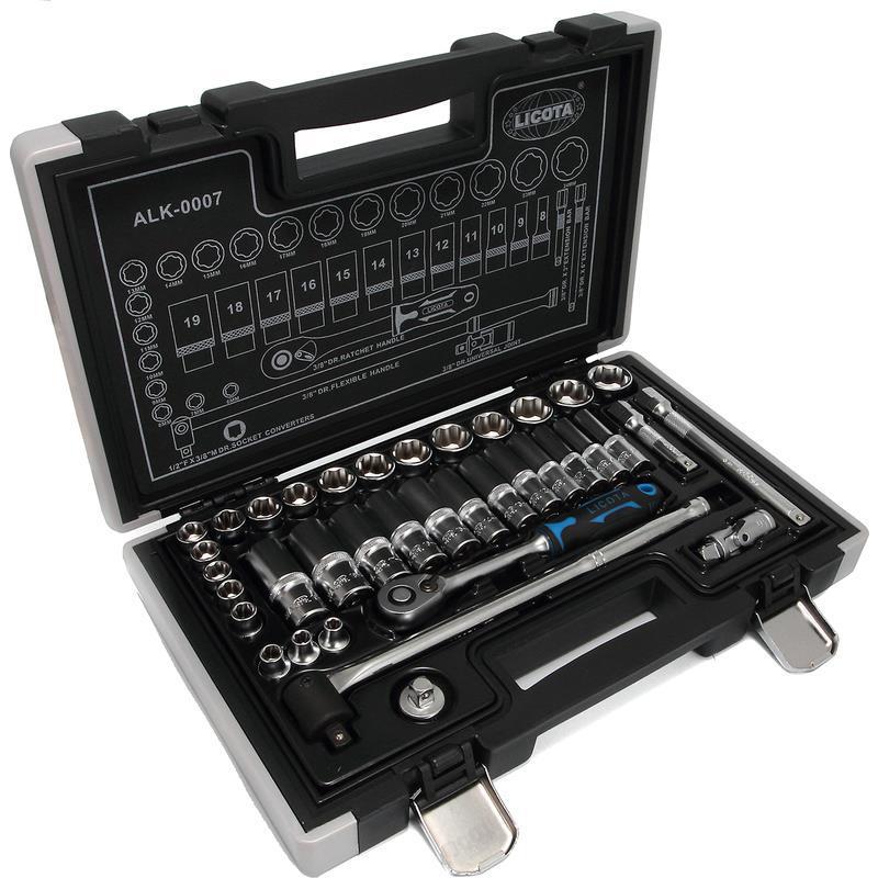 LICOTA 1/4" & 1/2" Ratchet Wrench Socket Set, USA Imported