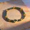 Women's Jade Gourd Bracelet: Elegant Chinese Style with Beaded Coin Design