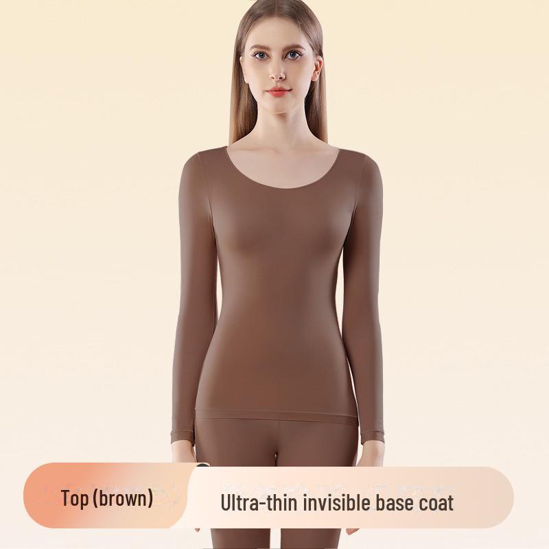 Women's Seamless Thermal Underwear Set: Skin-Beautifying, High-Elastic, Long-Sleeved Top & Pants